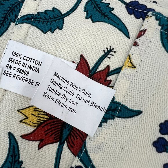 Noble Excellence Set of 6 Placemat Indian Floral Terracotta Navy 100% Cotton - Picture 6 of 9